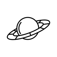 Saturn Planet with Rings Outline Icon