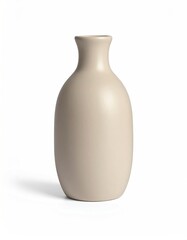 Beige ceramic vase with a simple, rounded shape