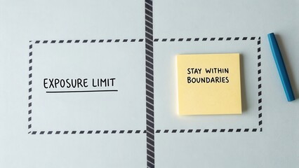 Conceptual visual of limits and boundaries with sticky note reminders encouraging self-awareness and caution in daily tasks