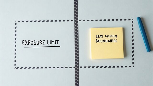 Conceptual visual of limits and boundaries with sticky note reminders encouraging self-awareness and caution in daily tasks