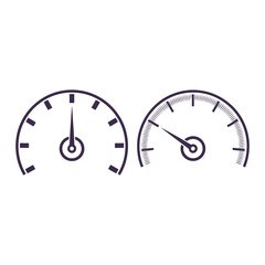 Conceptual gauge design showing different levels of measurement and comparison displaying the idea of performance and velocity achieving desired business goals and objectives