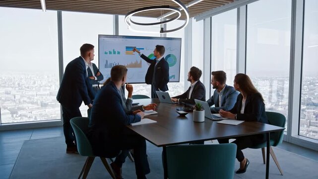 Business Presentation in Modern Office