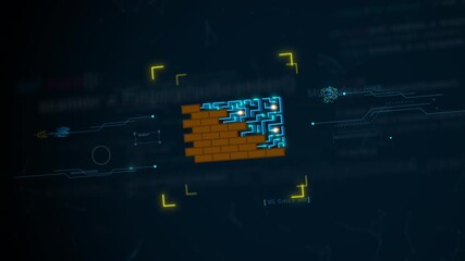 AI firewall digital protection with glowing cyber security wall and futuristic network defense interface - Powered by Adobe