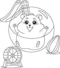 Fototapeta premium Hamster coloring page for kids
