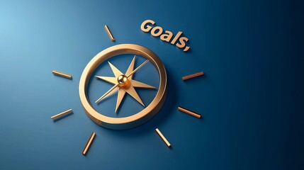 successful goal planning productivity concept Compass symbolizing direction and achievement of goals.