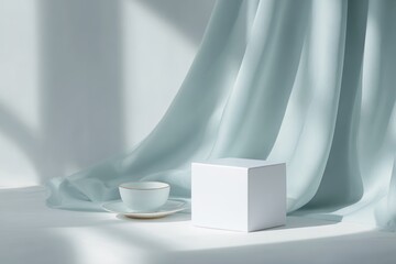 brand promotion setup with elegant packaging and stylish props, premium marketing aesthetic