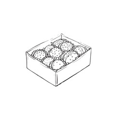 White Chocolate Raspberry line art minimal vector illustration