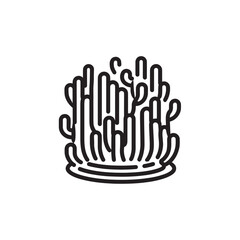 Obraz premium Moss Patch line art natural green forest texture