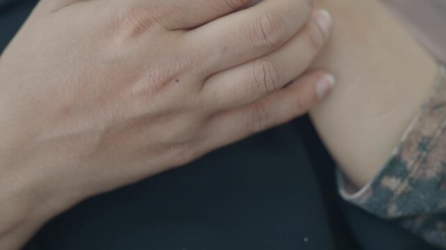 closeup of woman suffering itching skin - Powered by Adobe
