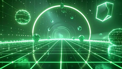 Obraz premium Abstract technology background featuring a digital grid of binary code with a fractal light explosion concept and pattern for a cyberspace data backdrop illustration