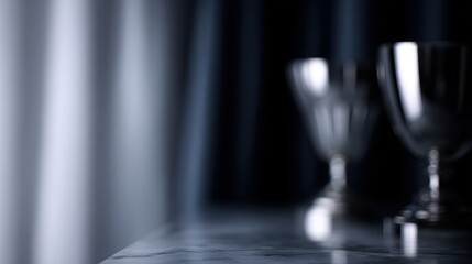 trophy and award ceremony scene, elegant setup, success and recognition theme