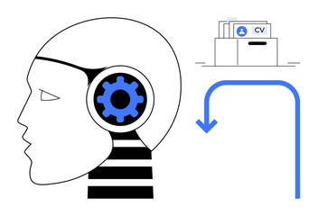 Artificial intelligence. Advanced AI powers automating CV review and candidate selection. Artificial intelligence efficiency for recruitment, automation, and job application processes. Useful for HR