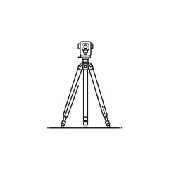 Surveying tripod line art essential field tool