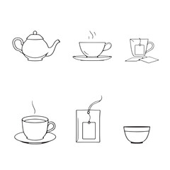 Tea Icon Line Art Minimal Design For Modern Spaces