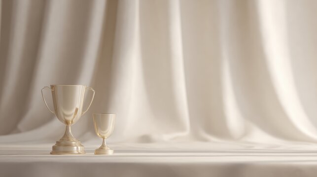 trophy and award ceremony scene, elegant setup, success and recognition theme