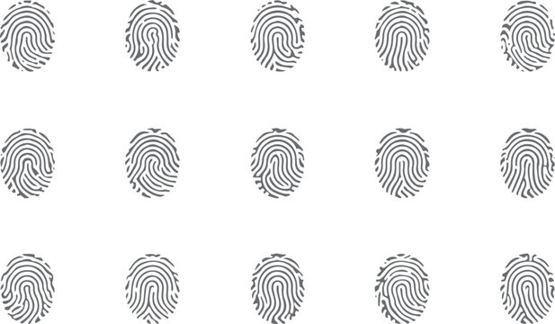 Vintage Grunge Fingerprint Texture Pack, Rough Ink Smudge Marks, Distressed Identification Print Set for Creative Design Projects