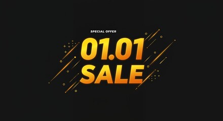 New Year's Sale Banner: A vibrant and modern banner announces a special sale event, featuring bold text, dynamic design elements, and a captivating color palette.