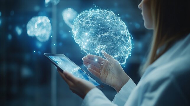 Healthcare, person and hands of surgeon with tablet for diagnosis, research or online consultation in hospital. Nephrology, closeup and doctor with technology for wellness, records, Generative AI