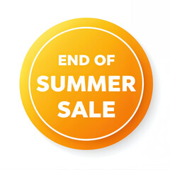 Obraz premium Summer Sale Emblem: A bright and inviting circular emblem proclaims End of Summer Sale with a bold font, creating an eye-catching design to promote season's close sales.