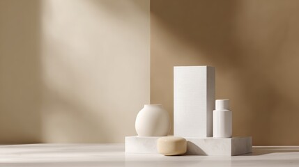 brand promotion setup with elegant packaging and stylish props, premium marketing aesthetic