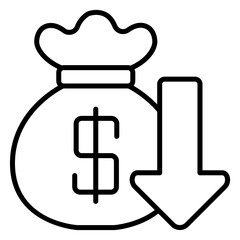 Debt outline icon