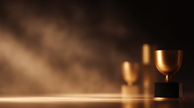 trophy and award ceremony scene, elegant setup, success and recognition theme