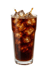 Refreshing Iced Cola Drink in Glass High quality Realistic image.