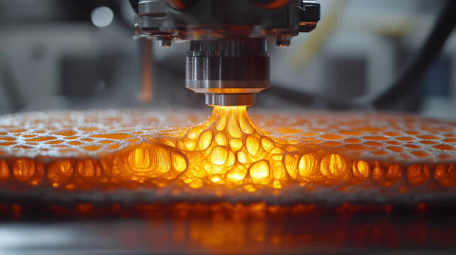Machine processes complex honeycomb like structure with light