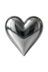 Reflective Chrome Heart A Symbol of Love and Modern Art High quality Realistic image.