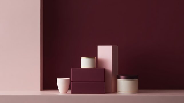 brand promotion setup with elegant packaging and stylish props, premium marketing aesthetic