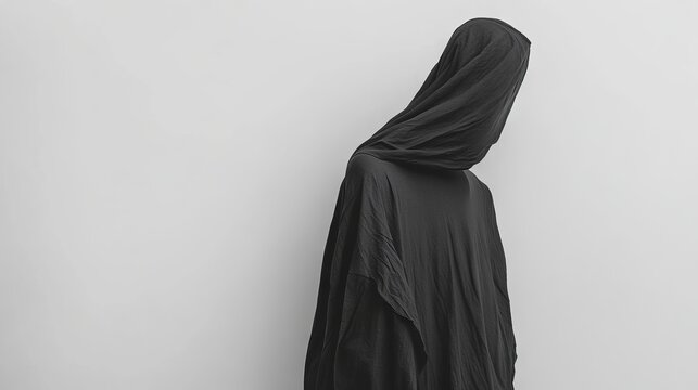 Dramatic presentation of oversized black cotton t-shirt with natural fabric drape, subtle creases and heavyweight quality, photographed against pure white background for clean mockup