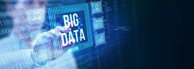 Business, Technology, Internet and network concept. Big Data Internet Information.