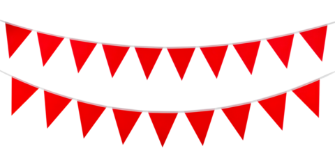 Red Bunting Flags Garland for Festive Decorations