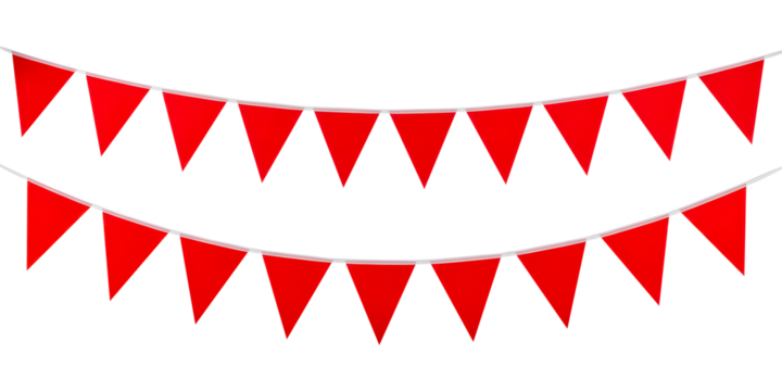 Red Bunting Flags Garland for Festive Decorations