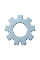 rendered light blue gear icon on transparent background