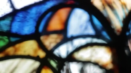 Abstract stained glass with vibrant colors and blurred artistic effect - Powered by Adobe