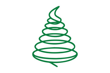 Green Spiral Outline of a Christmas Tree Shape graphic design