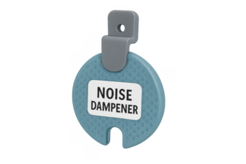 Blue plastic noise dampener reducing sound concept