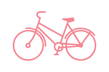 Red Outline Bicycle on Black Background bike graphic