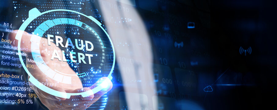 Fraud Alert Caution Defend Guard Notify Protect Concept.