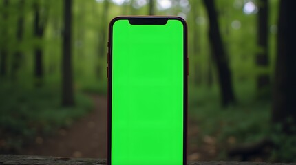 Commercial Display Mockup: Green Screen Display with Forest Environment