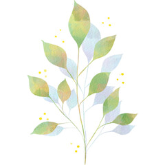 水彩風の葉っぱイラスト