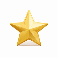Simple Gold Ramadan Star on White Background