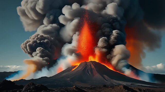 HD Volcano Eruption with Ash Clouds and Lava &ndash; Dramatic Volcanic Footage