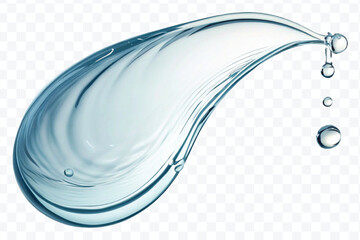 realistic smooth liquid clean water splash in different color and curve style isolated on transparent background
