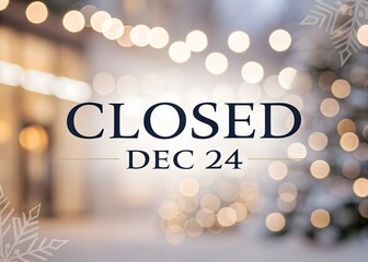 Store Closed December 24 th Holiday Season Notice