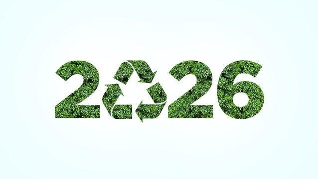 Green happy new year 2026, World environmental conservation concept in upcoming year 2026 concept