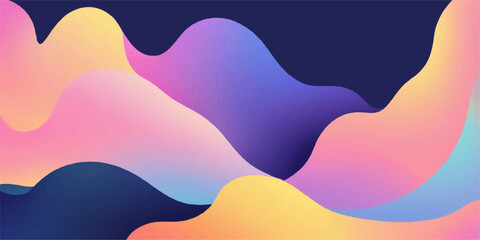 Abstract colorful waves vector illustration with blue ocean and summer sun pattern design