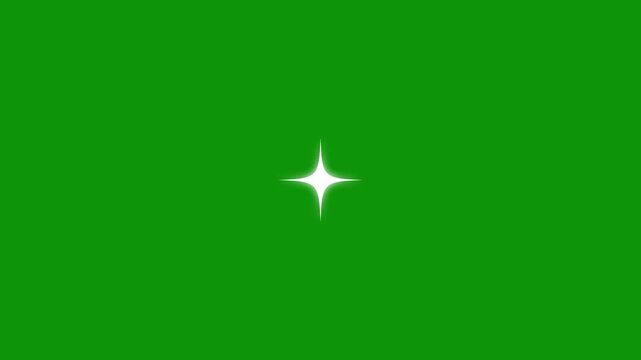 Shining twinkle stars animation, White doodle glitter stars on flat, vector, Twinkle star glitter sparkle, Twinkle Sparkling stars Shining animation on green screen