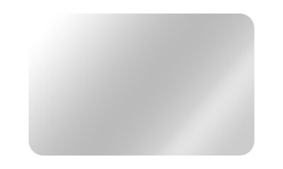 Horizontal rounded transparent glass panel with glossy reflections for modern ui design Isolated on transparent background.